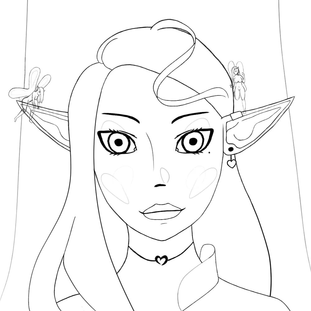 Elf girl with fairies